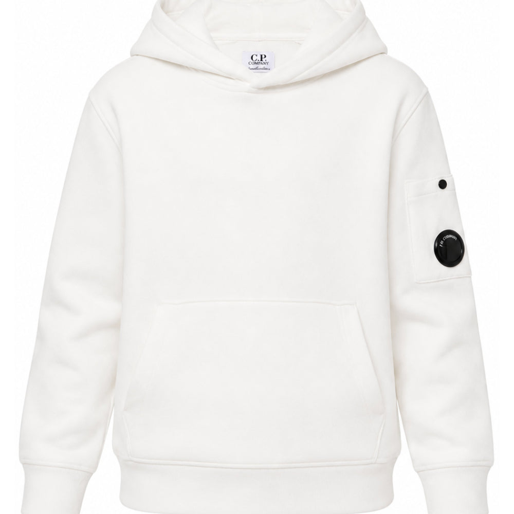Felpa per bambino C.P.Company bianca con cappuccio COF00YLCA76 10135 C.P.COMPANY KIDS