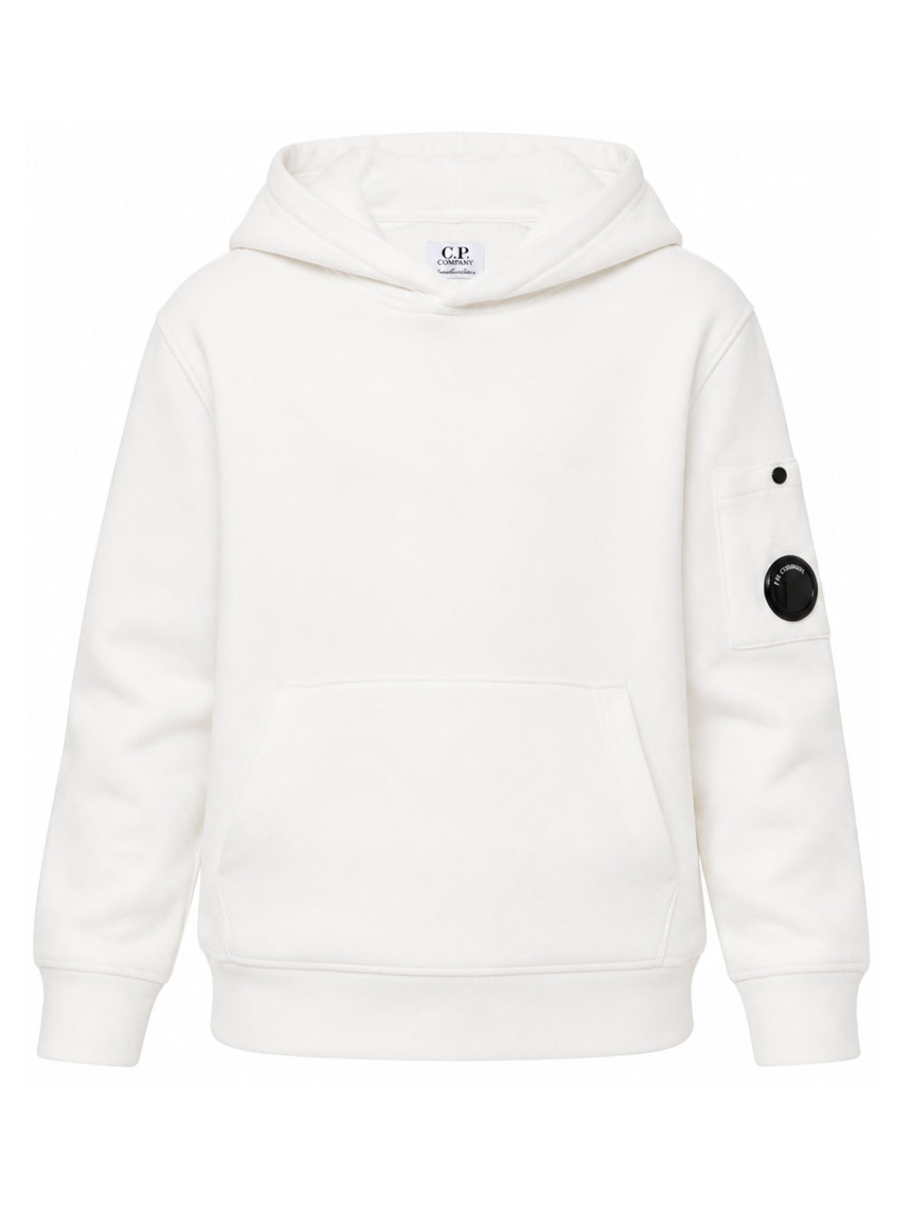 Felpa per bambino C.P.Company bianca con cappuccio COF00YLCA76 10135 C.P.COMPANY KIDS