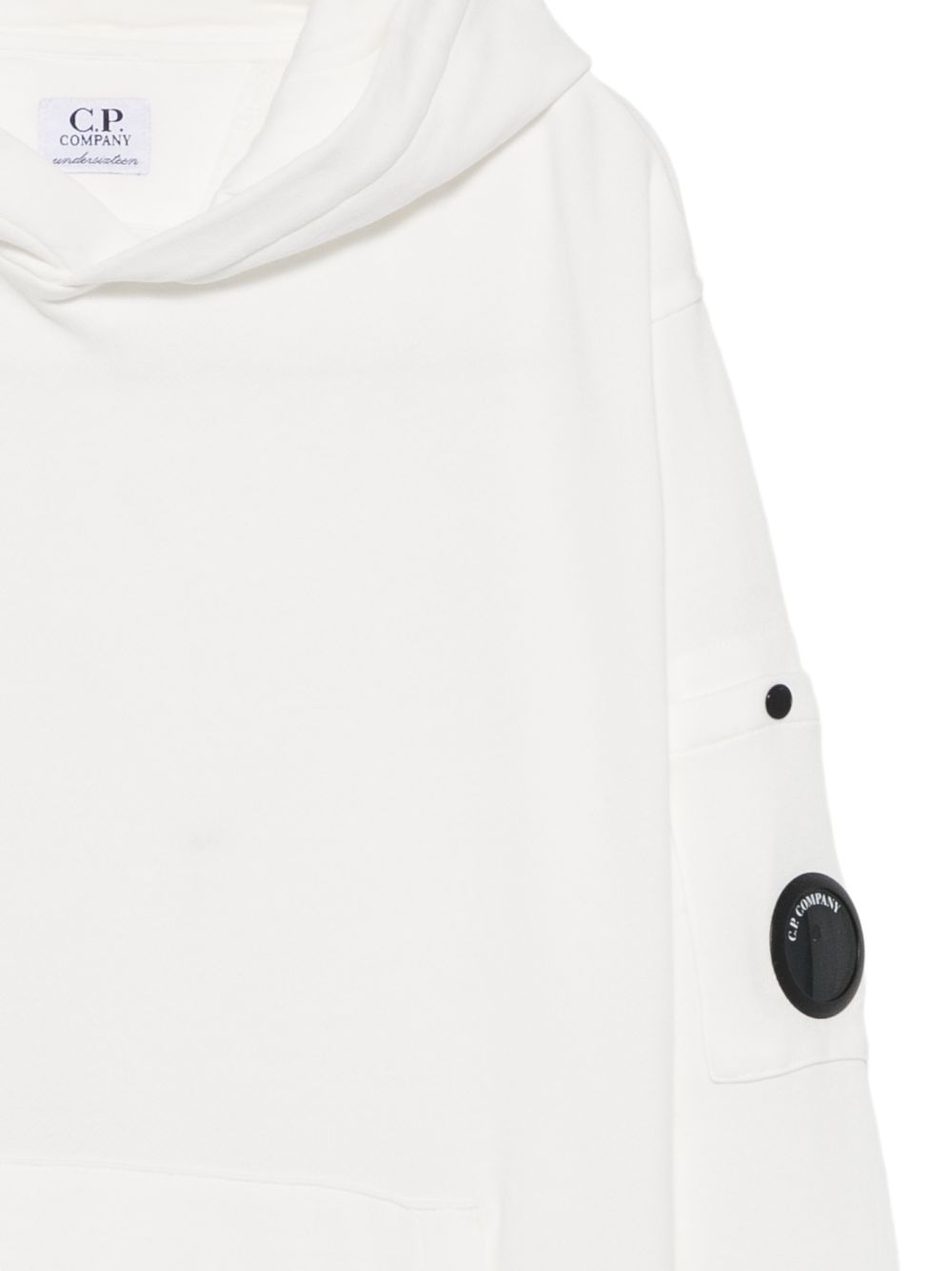 Felpa per bambino C.P.Company bianca con cappuccio COF00YLCA76 10135 C.P.COMPANY KIDS