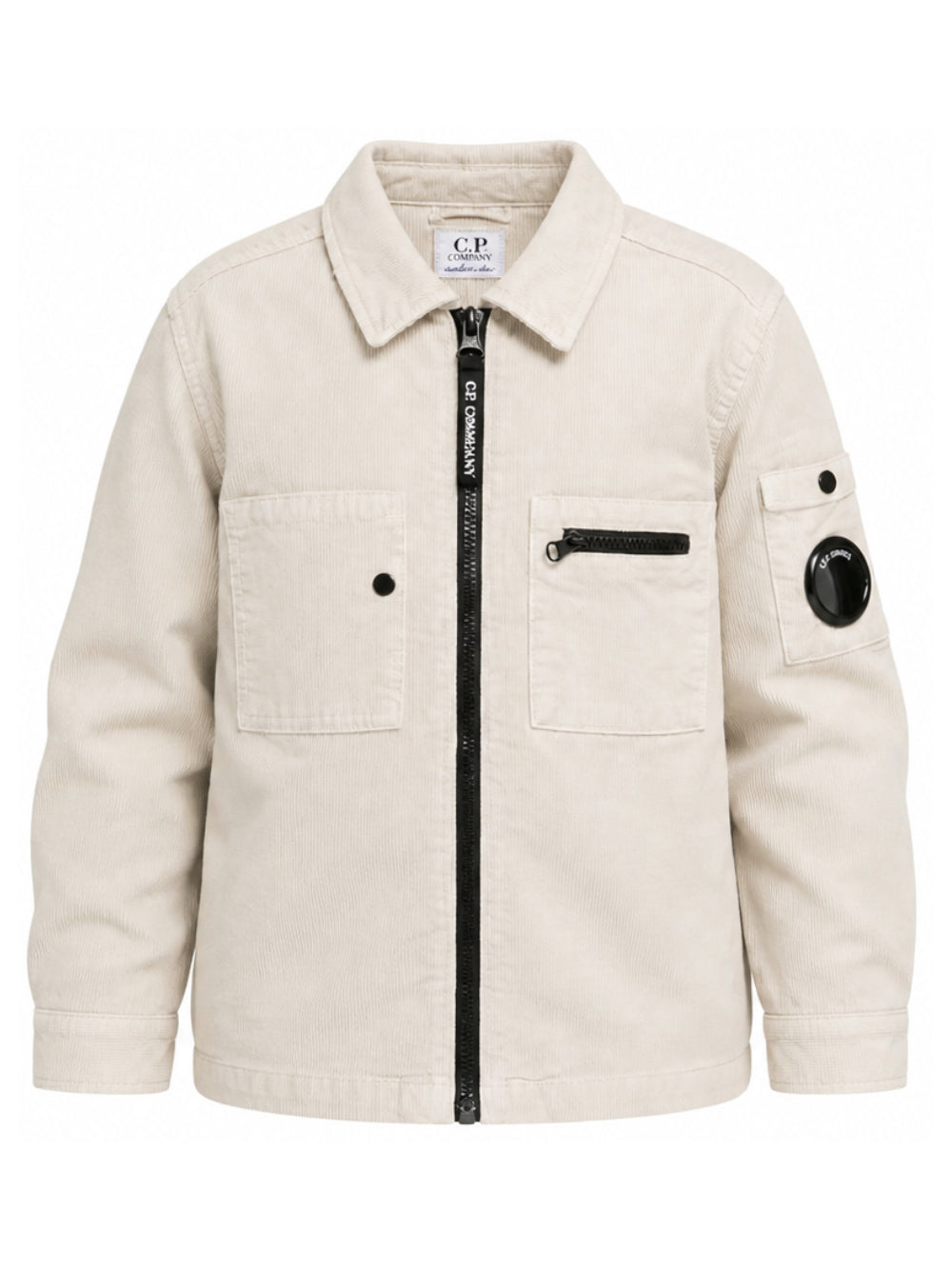 Camicia per bambino C. P. Company Kids beige in velluto a coste CUC00QLVC00 10024 C.P.COMPANY KIDS