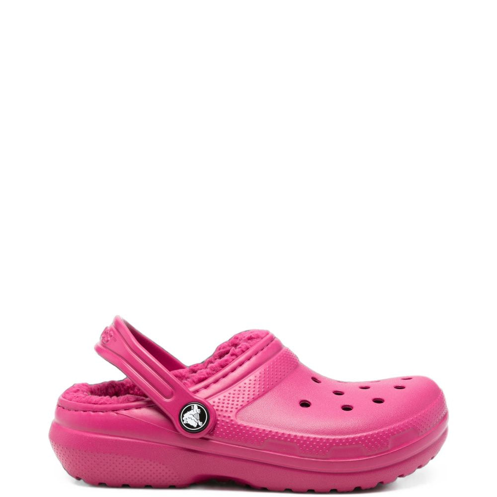 Ciabatte per bambina Crocs Kids fucsia con fodera in pile 207010 ROPK CROCS KIDS