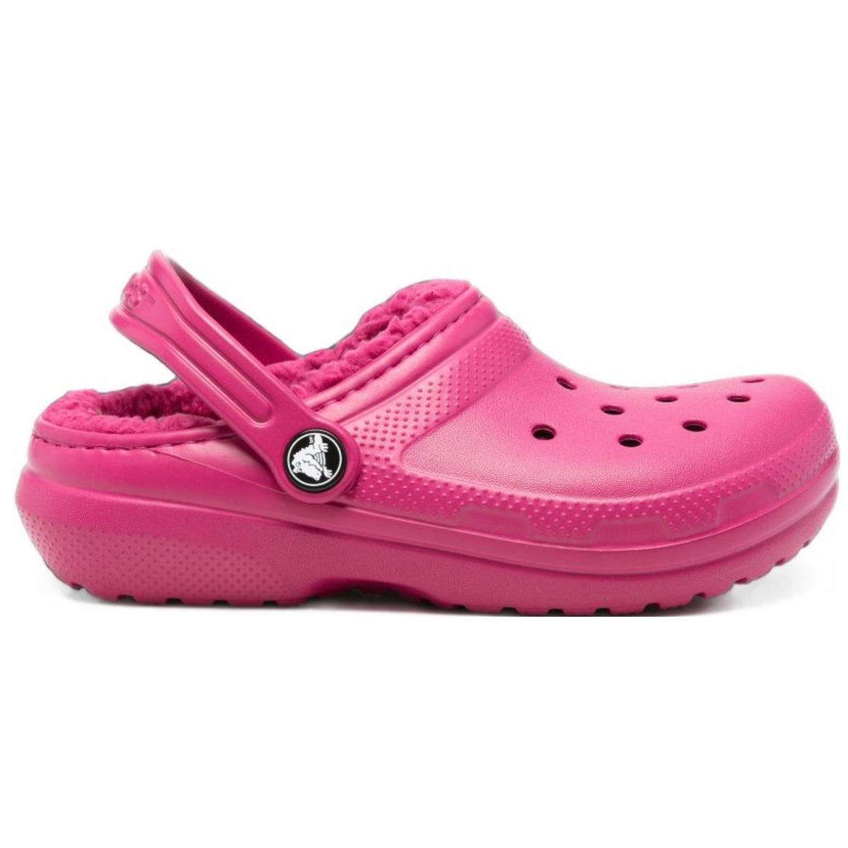 Ciabatte per bambina Crocs Kids fucsia con fodera in pile 207010 ROPK CROCS KIDS