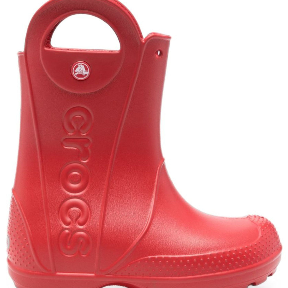 Stivali da pioggia Handle It Rain per bambini Crocs Kids rossi con design cut-out laterali 211052 CORD CROCS KIDS