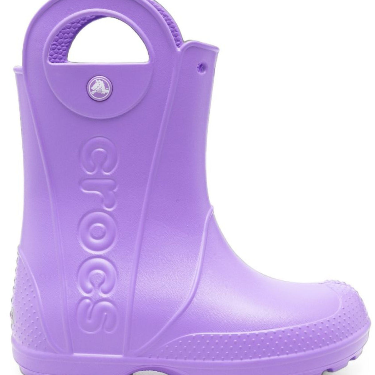 Stivali da pioggia Handle It Rain per bambini Crocs Kids viola con design cut-out laterali 211052 PUPS CROCS KIDS