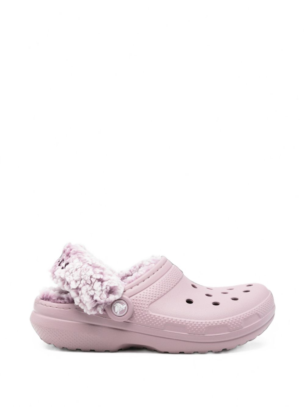 Ciabatte Classic Fleece Lined Clog per bambina Crocs Kids rosa con finitura in pile 211396 DULI CROCS KIDS