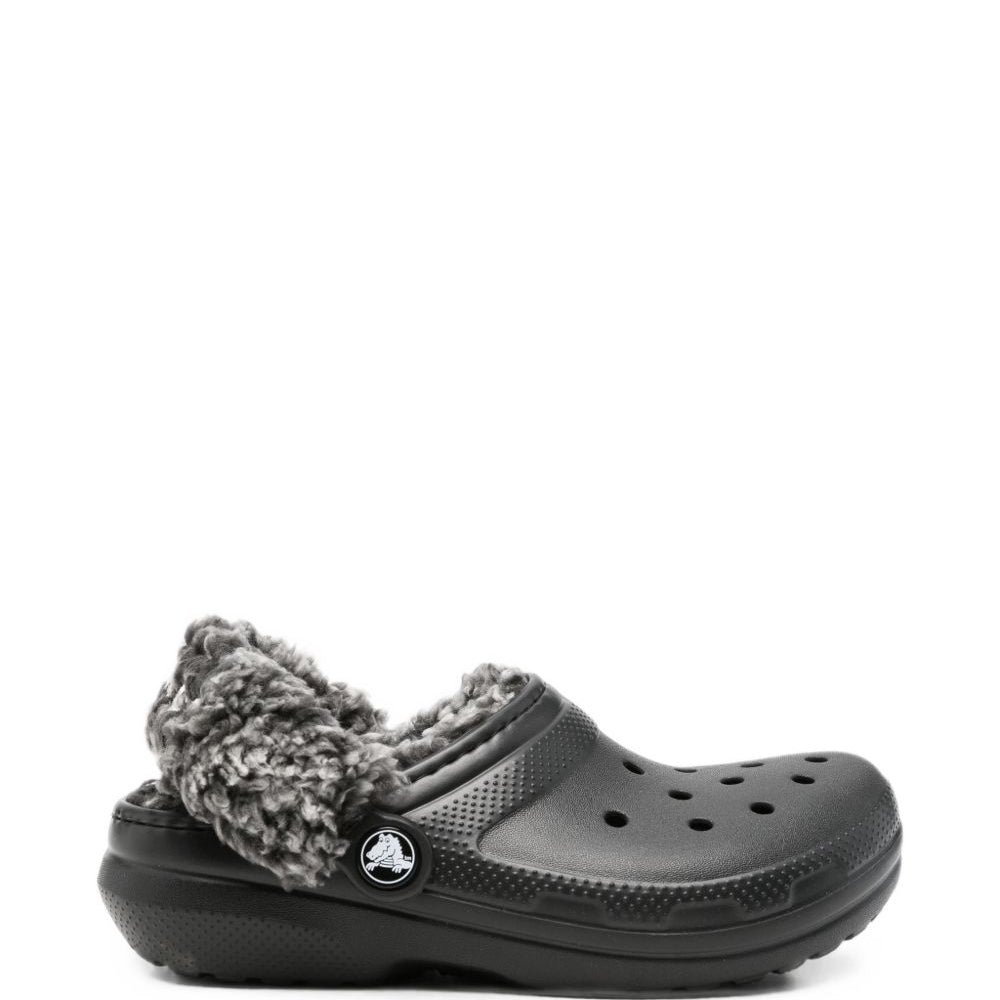 Ciabatte Classic Fleece Lined Clog K per bambini Crocs Kids nere con finitura in pile 212856 BLK CROCS KIDS