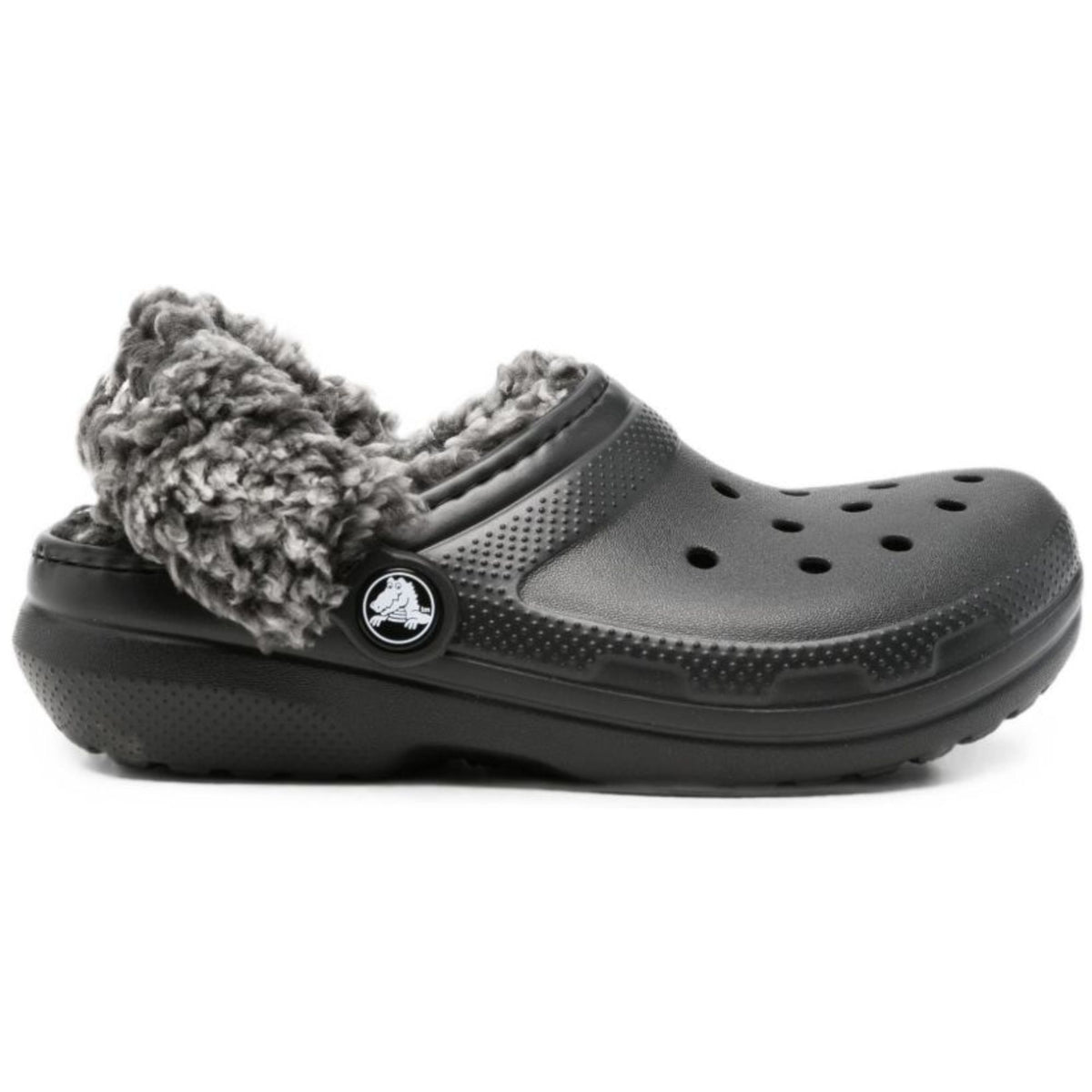 Ciabatte Classic Fleece Lined Clog K per bambini Crocs Kids nere con finitura in pile 212856 BLK CROCS KIDS