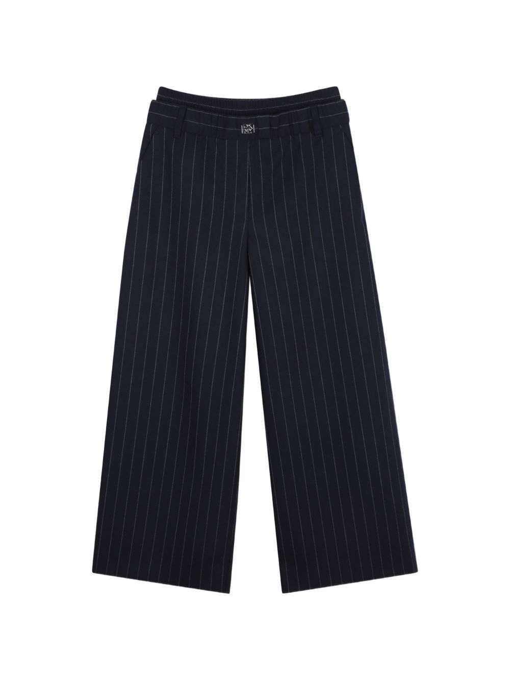 Pantaloni per bambina DKNY Kids blu con motivo gessato D62786 845 DKNY KIDS