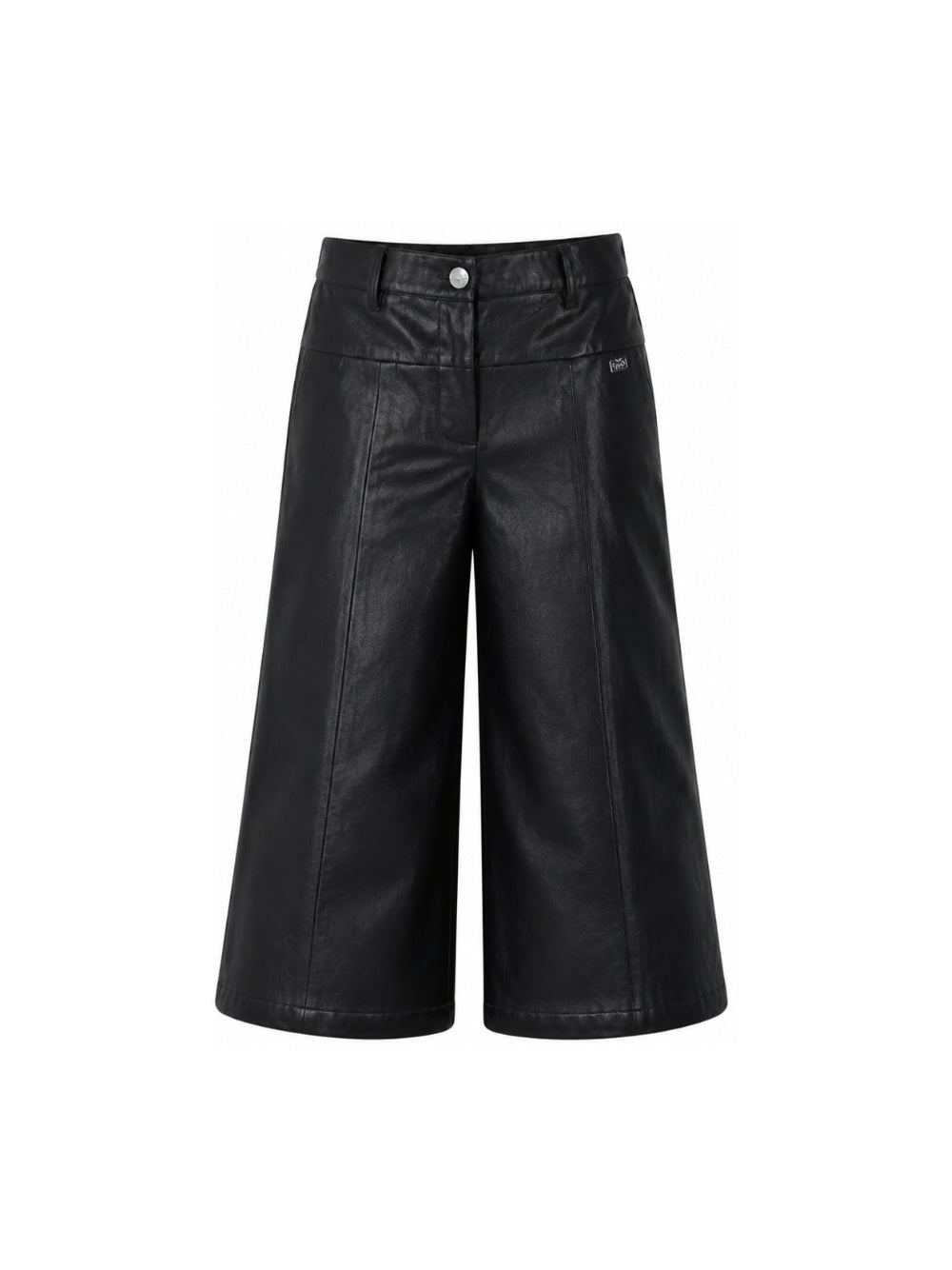 Pantaloni per bambina DKNY Kids neri con finitura in pelle sintetica D62787 09B DKNY KIDS