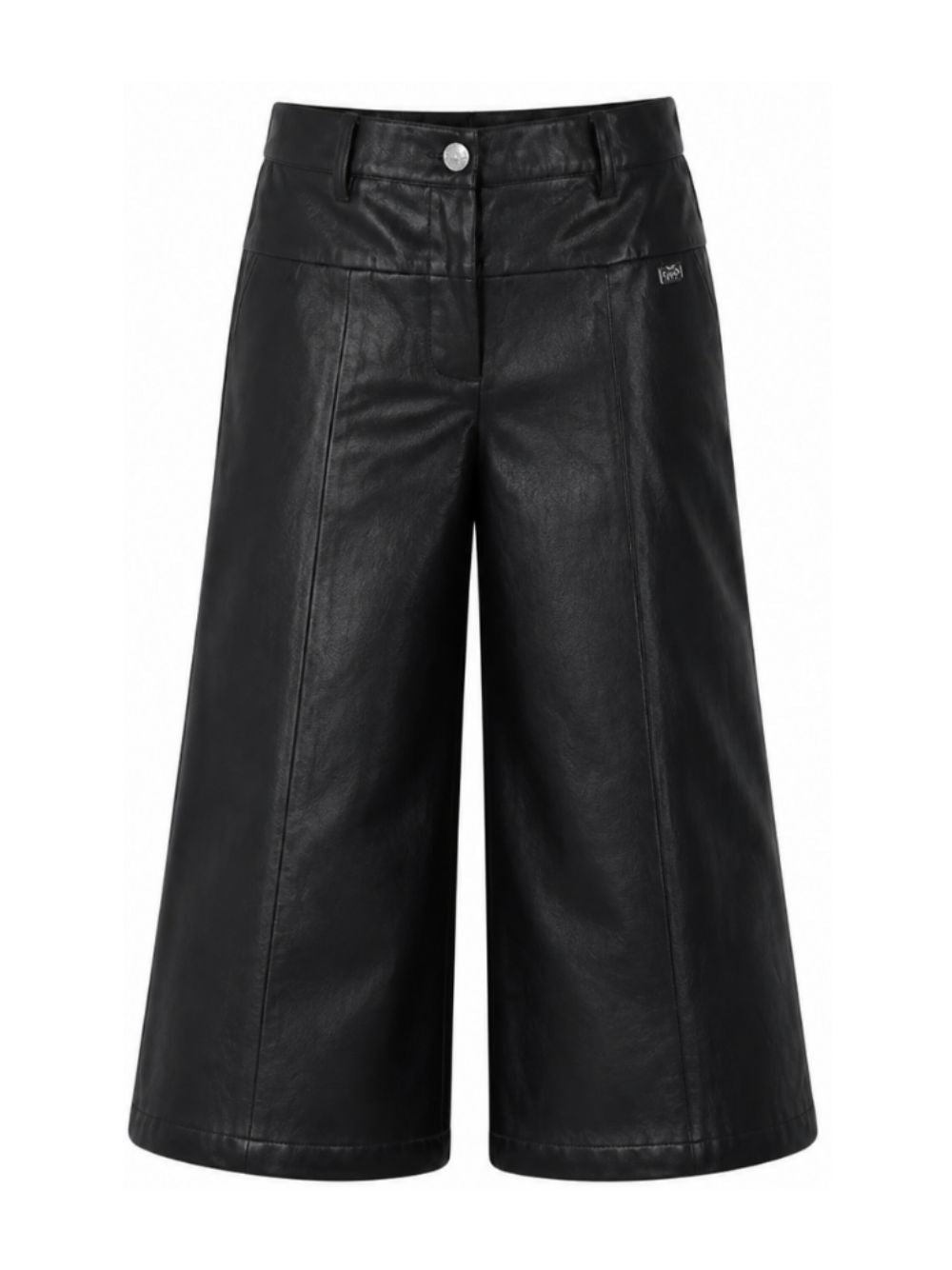 Pantaloni per bambina DKNY Kids neri con finitura in pelle sintetica D62787 09B DKNY KIDS