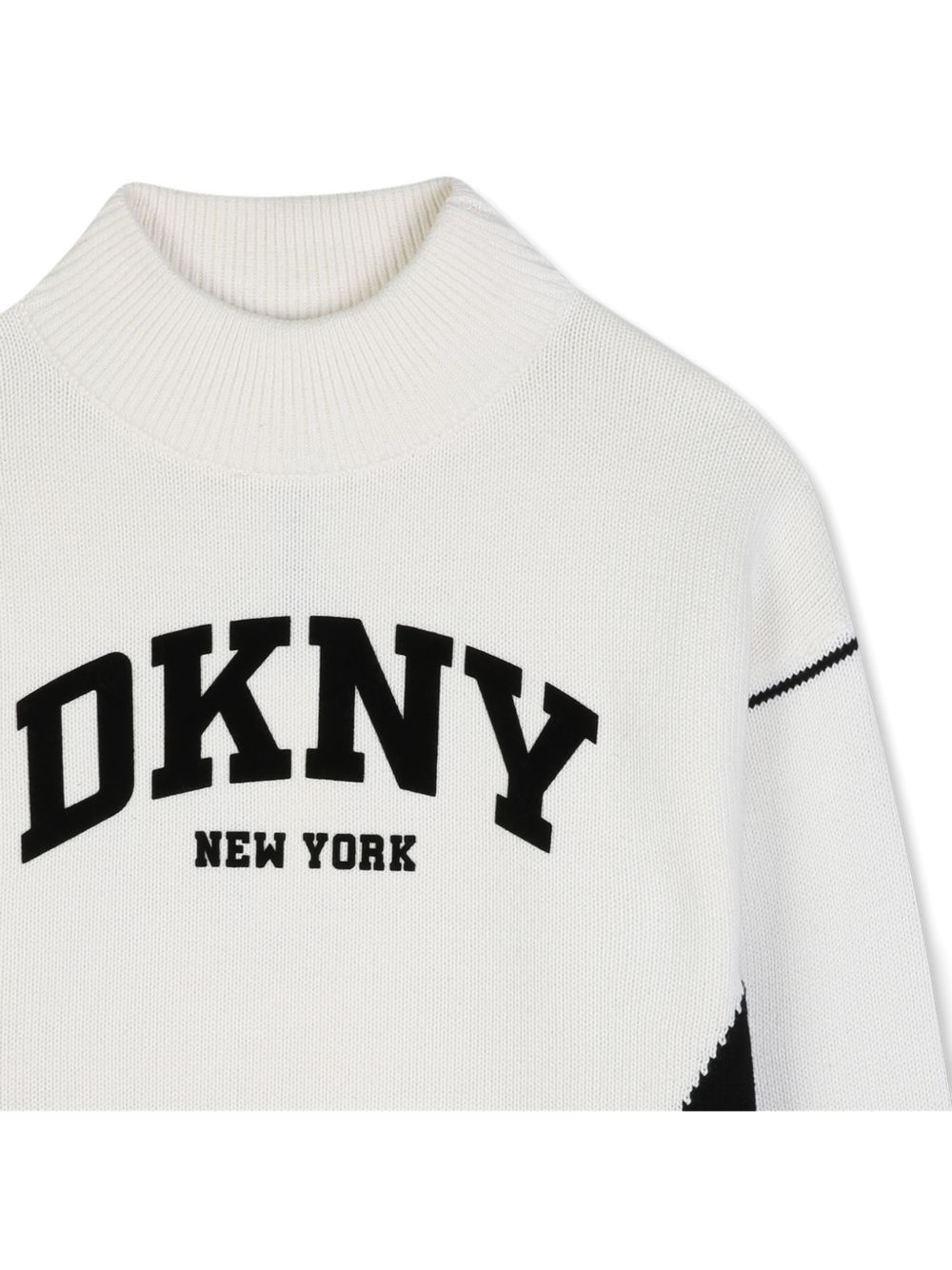 Maglione per bambina DKNY Kids bianco con logo sul davanti D62897 N50 DKNY KIDS