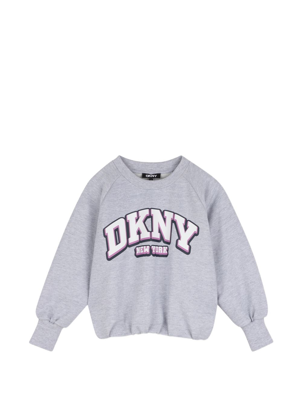 Felpa per bambina DKNY Kids grigia con applicazione logo D62905 A32 DKNY KIDS