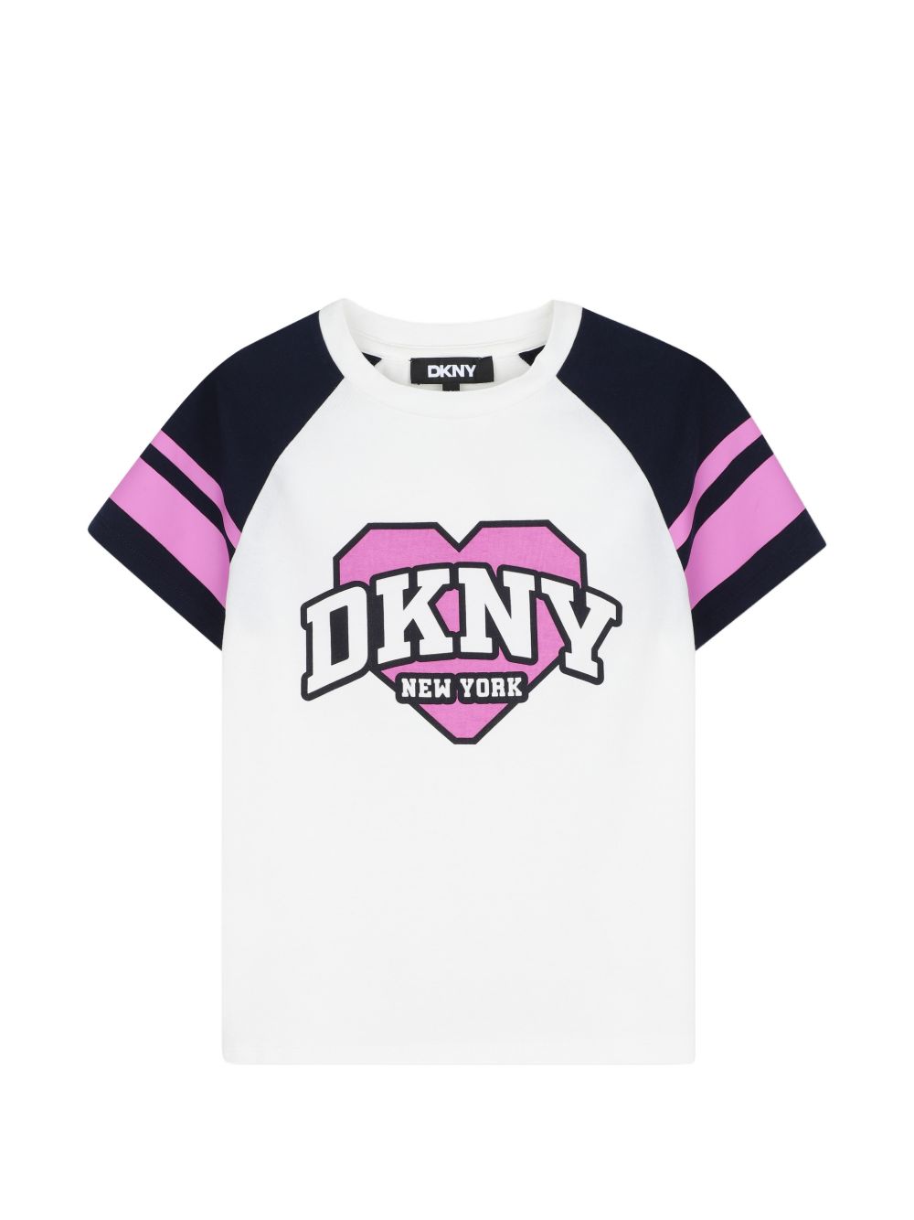 T-shirt per bambina Dkny Kids bianca con stampa grafica D62915 117 DKNY KIDS