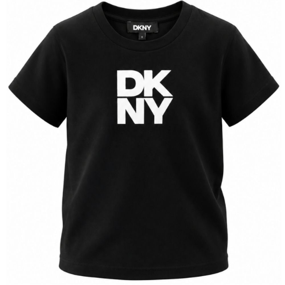 T-shirt per bambina Dkny kids nera con stampa logo D62916 09B DKNY KIDS