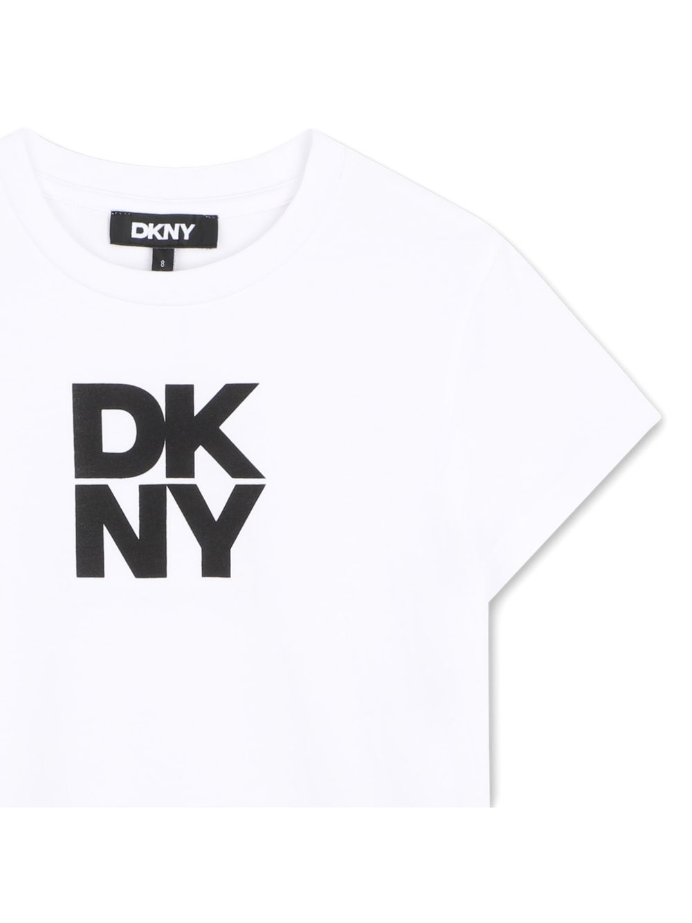 T-shirt per bambina DKNY Kids bianca con logo sul davanti D62916 10P DKNY KIDS
