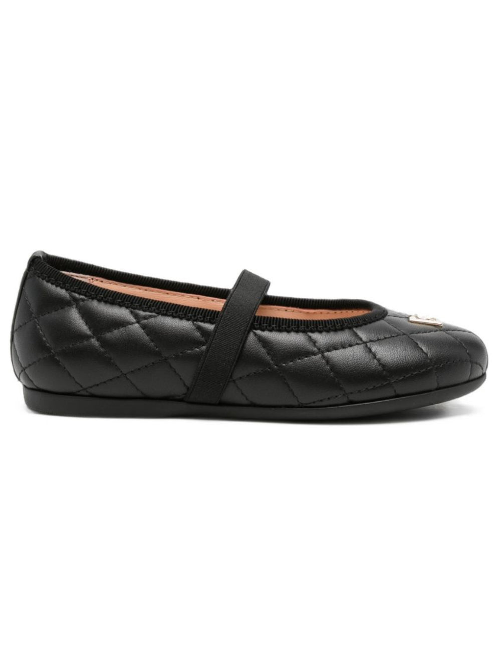 Ballerine per bambina Dolce & Gabbana Kids nere con placca logo D20119 A0988 8B956 DOLCE & GABBANA KIDS