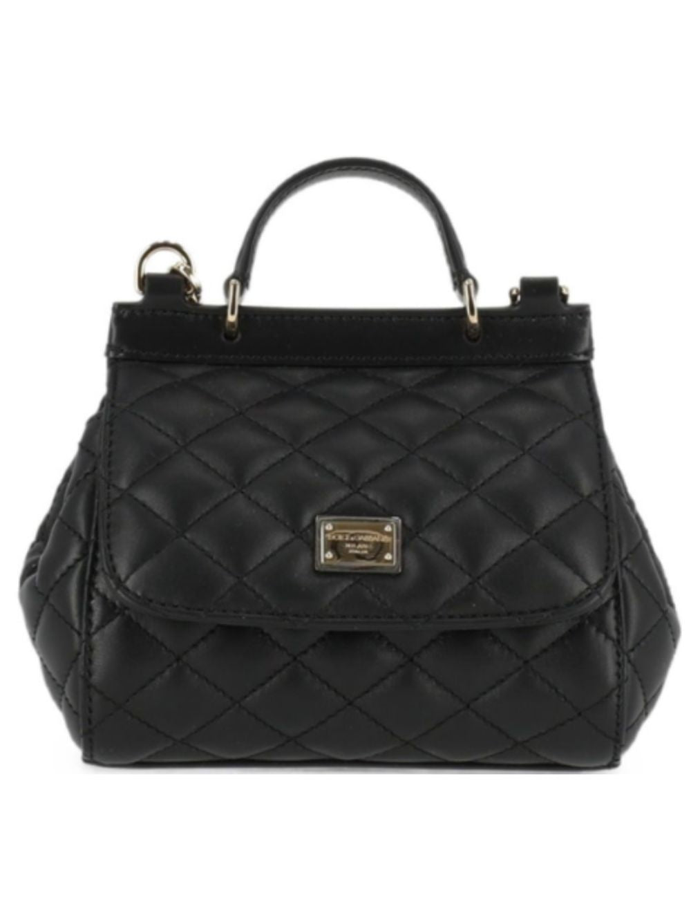 Borsa tote Sicily mini per bambina Dolce & Gabbana Kids nera con design trapuntato EB0003 A3L70 8B956 DOLCE & GABBANA KIDS