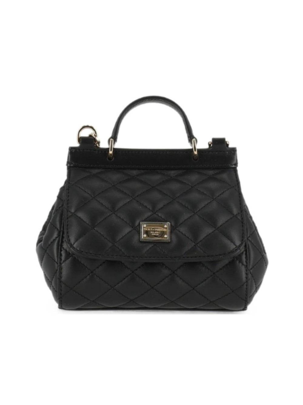 Borsa tote Sicily mini per bambina Dolce & Gabbana Kids nera con design trapuntato EB0003 A3L70 8B956 DOLCE & GABBANA KIDS