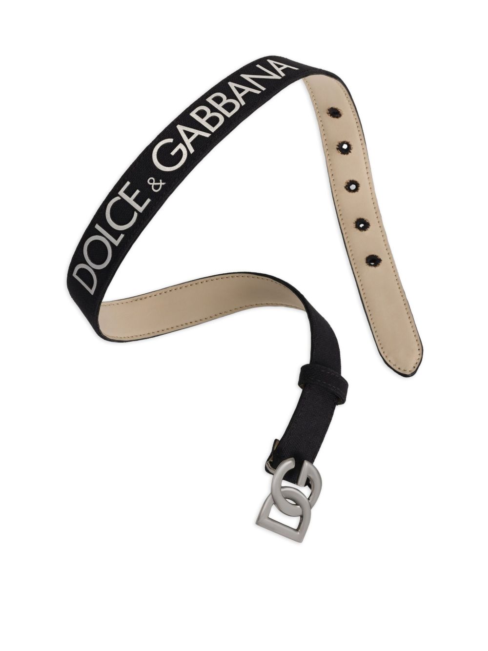 Cintura per bambini Dolce & Gabbana Kids nera con logo color argento EC0083 A0069 8B979 DOLCE & GABBANA KIDS