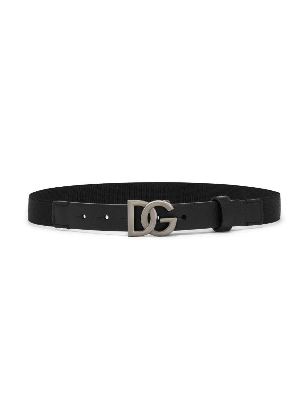 Cintura per bambini Dolce & Gabbana Kids nera con placca con logo DG EC0086 AQ616 80999 DOLCE & GABBANA KIDS