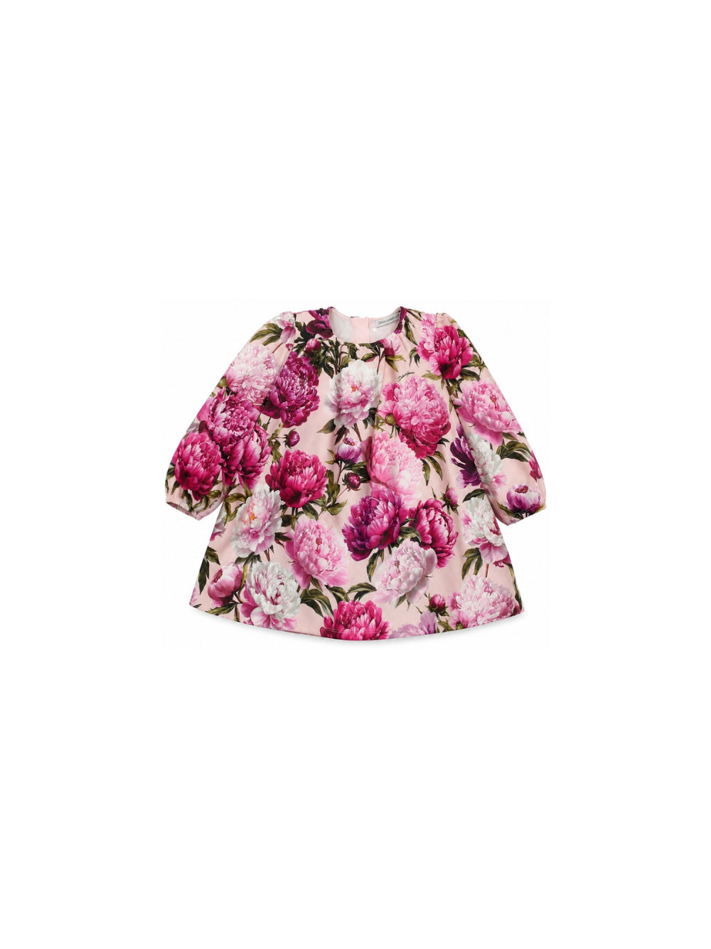 Abito per neonata Dolce & Gabbana Kids rosa con stampa peonie L2JD9G G7Q0D HF6FZ DOLCE & GABBANA KIDS