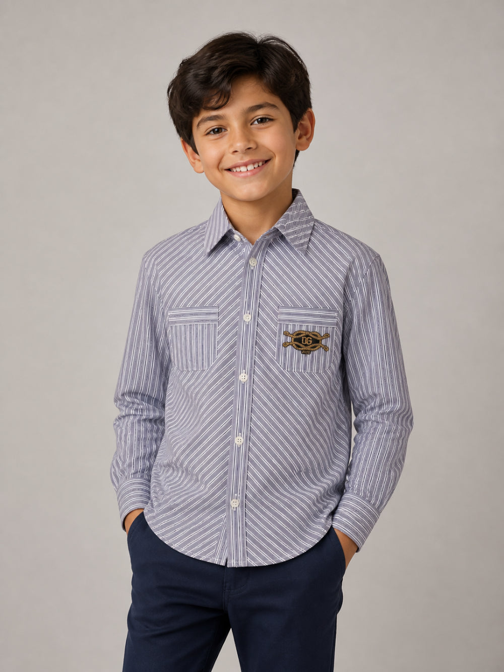 Camicia per bambino Dolce & Gabbana Kids multicolore con motivo a righe L45S13 FR532 S8051 DOLCE & GABBANA KIDS