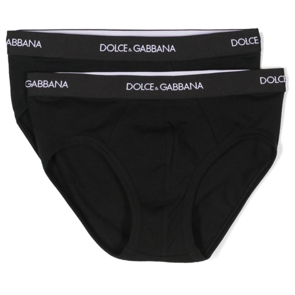 Set di 2 boxer per bambino Dolce & Gabbana Kids nero con banda logo L4J700 ON00G N0000 DOLCE & GABBANA KIDS