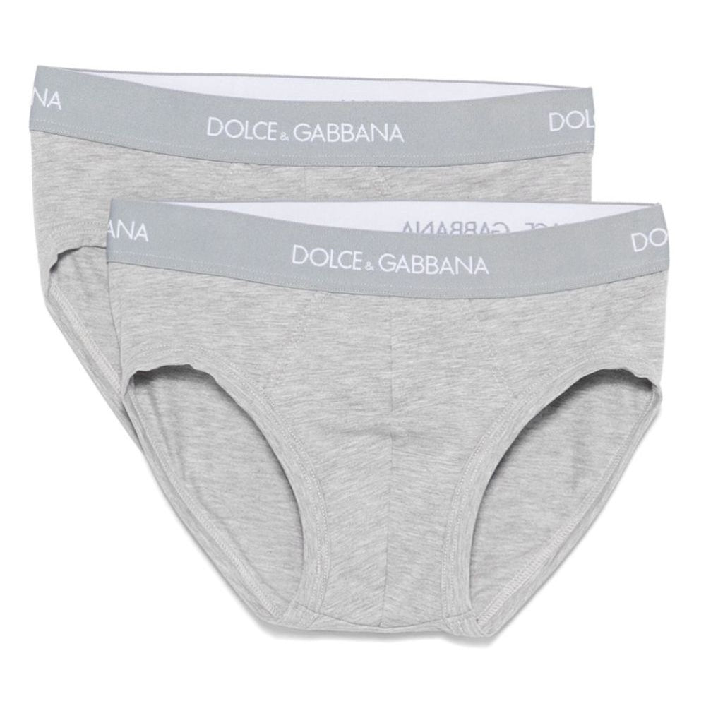 Set boxer per bambino Dolce & Gabbana Kids grigio con logo sul davanti L4J700 ON00G S8290 DOLCE & GABBANA KIDS