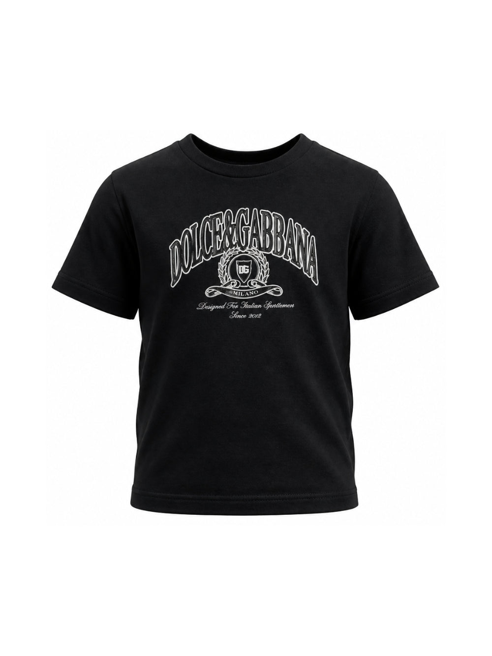 T-shirt per bambino Dolce & Gabbana Kids nera con logo sul davanti L4JTHV G7P8B B6712 DOLCE & GABBANA KIDS