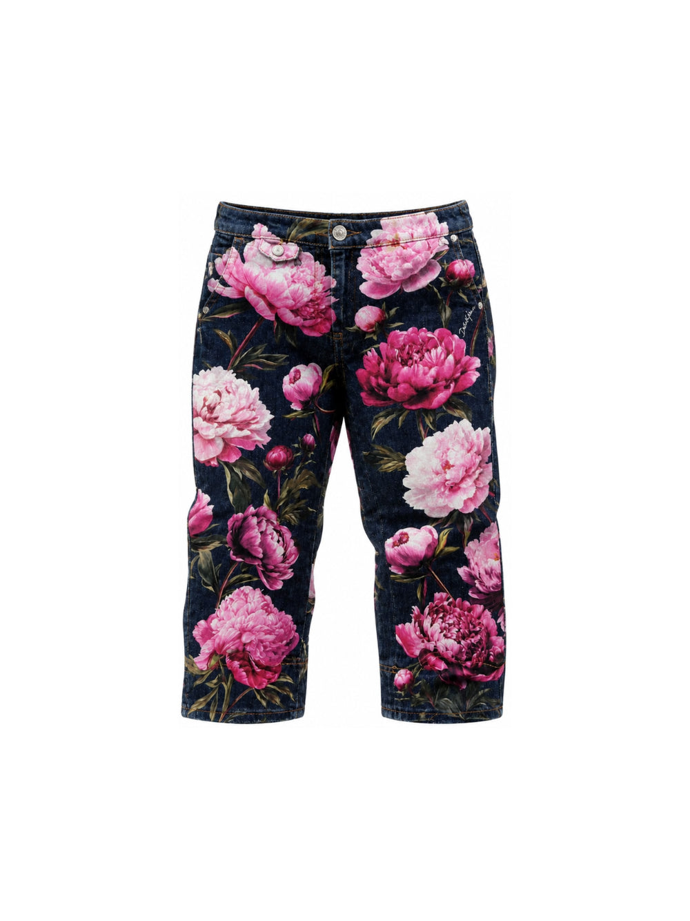 Jeans per bambina Dolce & Gabbana Kids in denim con stampa peonie L53P49 LDE22 S9000 DOLCE & GABBANA KIDS
