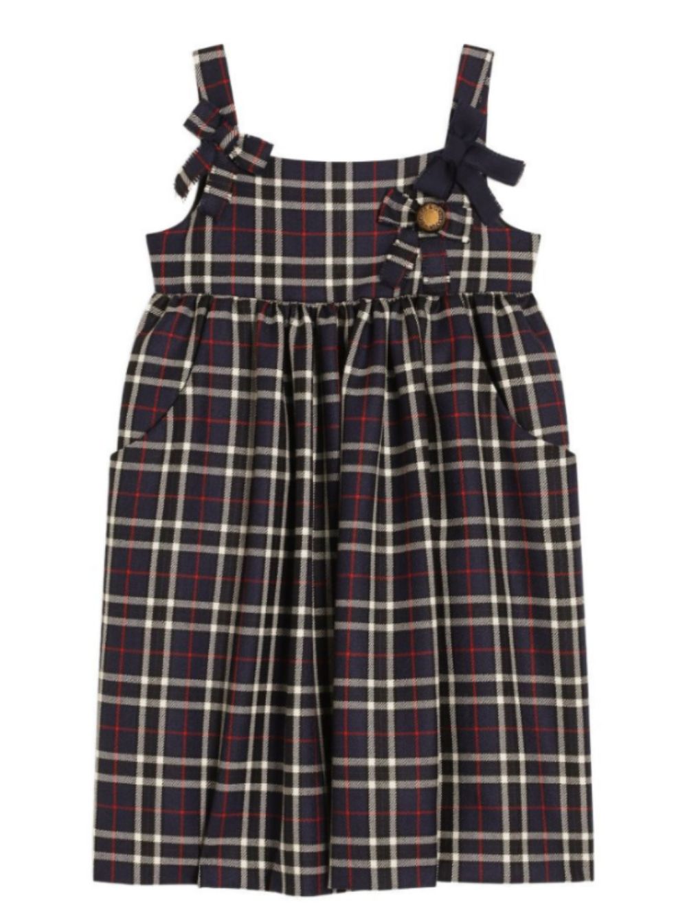 Abito per bambina Dolce & Gabbana Kids blu in tartan in lana vergine L54DU5 FQ2N0 S8104 DOLCE & GABBANA KIDS