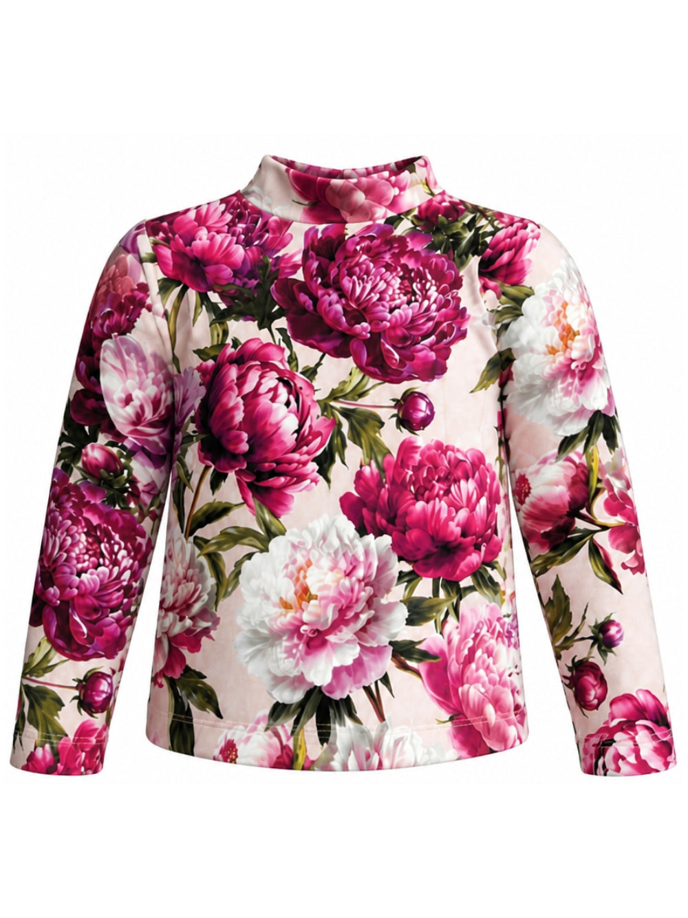 Maglia per bambina Dolce & Gabbana Kids beige con stampa peonie L5JTLE G7QZU HF6FZ DOLCE & GABBANA KIDS