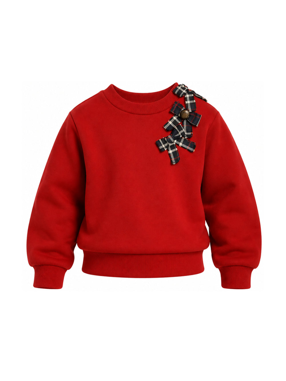 Felpa per bambina Dolce & Gabbana Kids rossa con dettagli applicazione fiocchi sul davanti L5JWBS G7P6W R2254 DOLCE & GABBANA KIDS