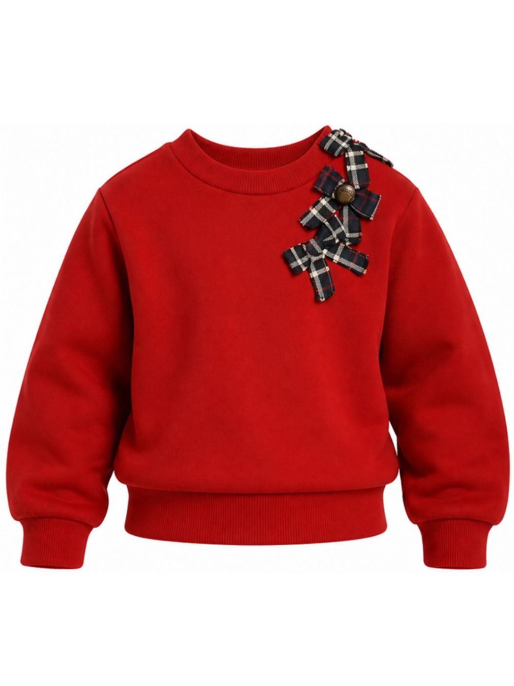 Felpa per bambina Dolce & Gabbana Kids rossa con dettagli applicazione fiocchi sul davanti L5JWBS G7P6W R2254 DOLCE & GABBANA KIDS