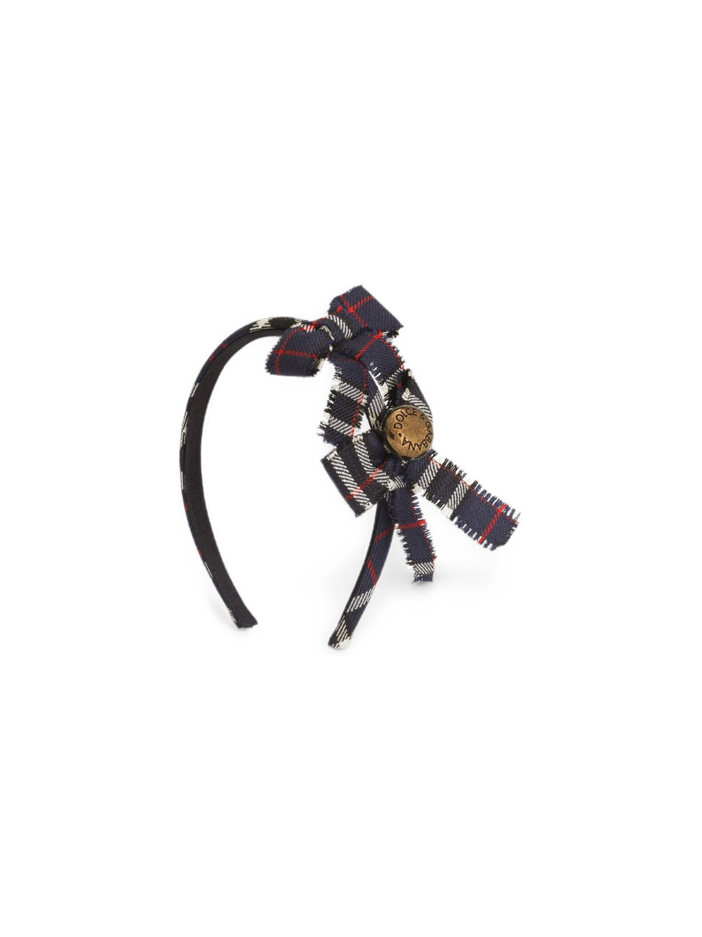 Cerchietto per bambina Dolce & Gabbana Kids blu in tartan con applicazioni LB3L70 FQ2N0 S8104 DOLCE & GABBANA KIDS