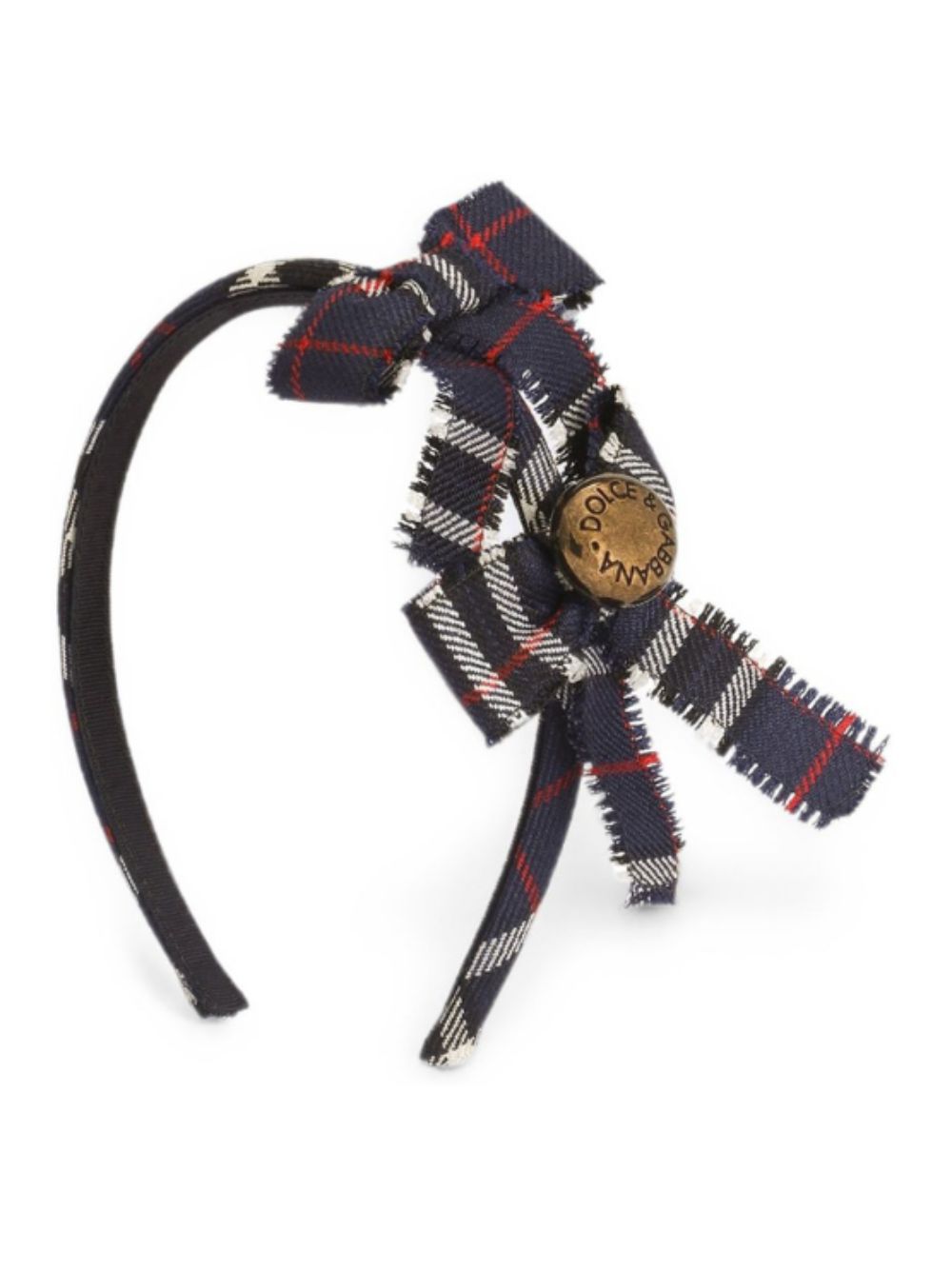 Cerchietto per bambina Dolce & Gabbana Kids blu in tartan con applicazioni LB3L70 FQ2N0 S8104 DOLCE & GABBANA KIDS