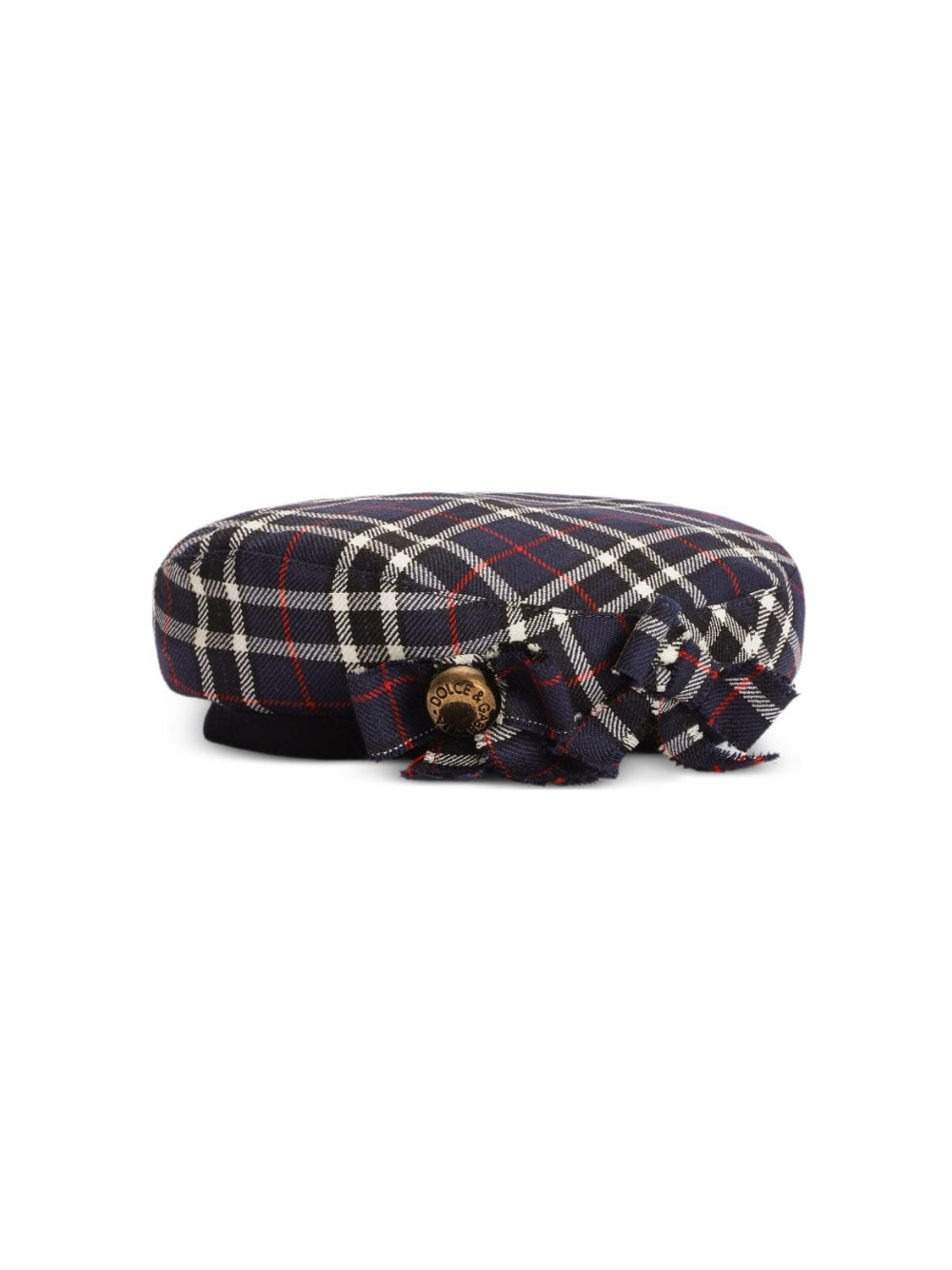Berretto per bambina Dolce & Gabbana Kids blu con motivo Tartan LB5H43 FQ2N0 S8104 DOLCE & GABBANA KIDS