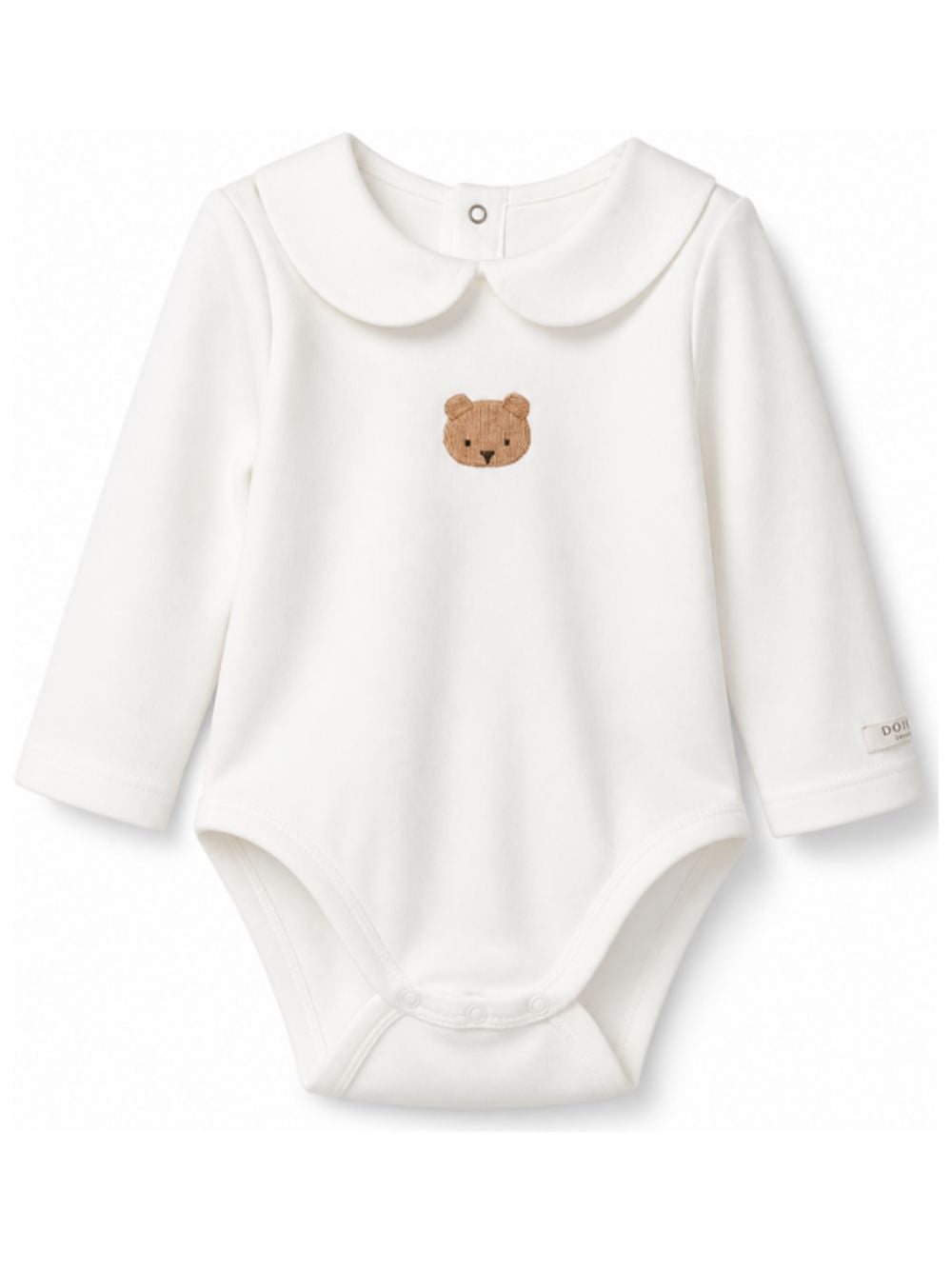 Tutina per neonato Donsje Kids bianca con orsetto ricamato sul davanti 3030101 00002 DONSJE KIDS