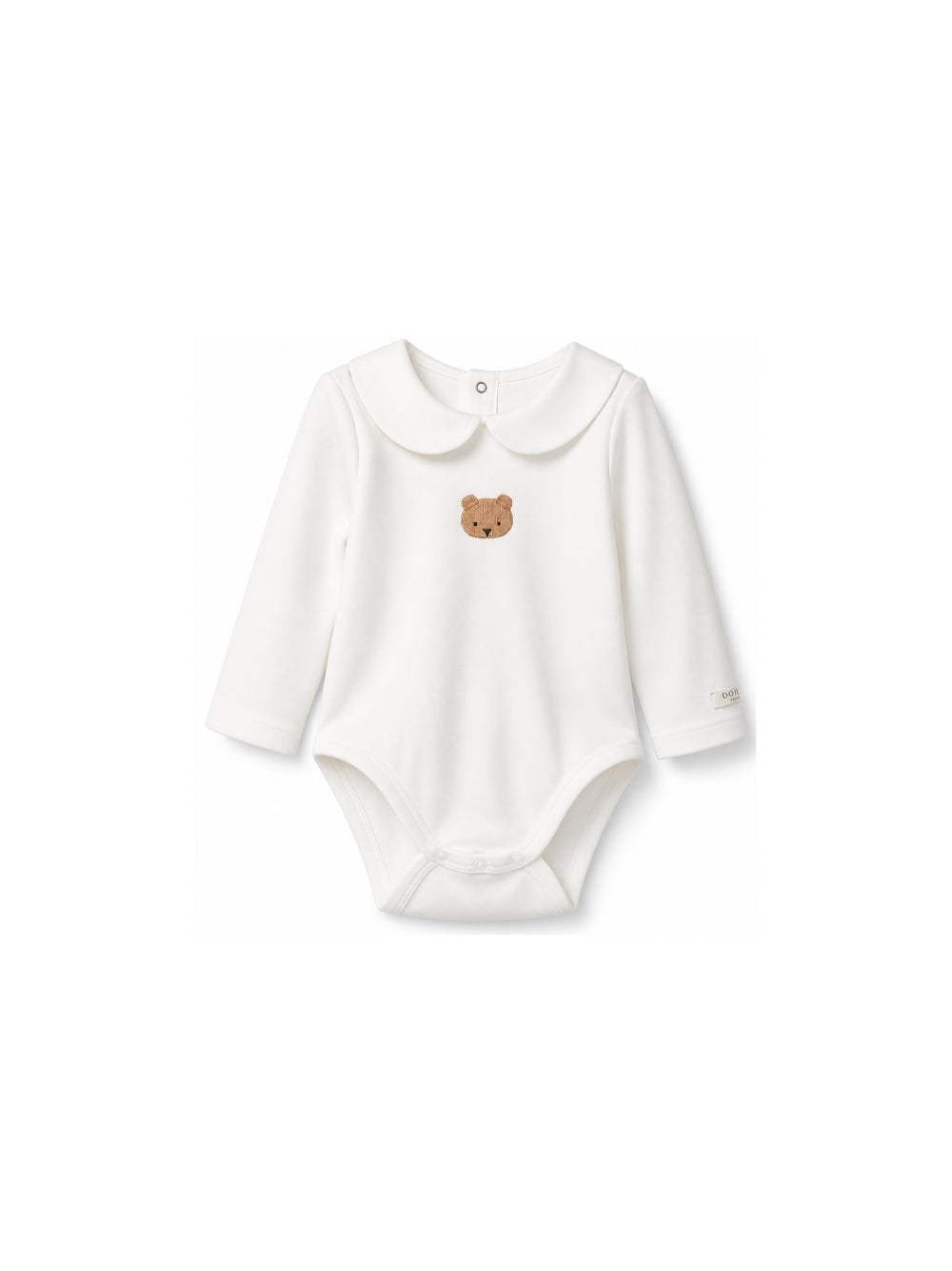 Tutina per neonato Donsje Kids bianca con orsetto ricamato sul davanti 3030101 00002 DONSJE KIDS