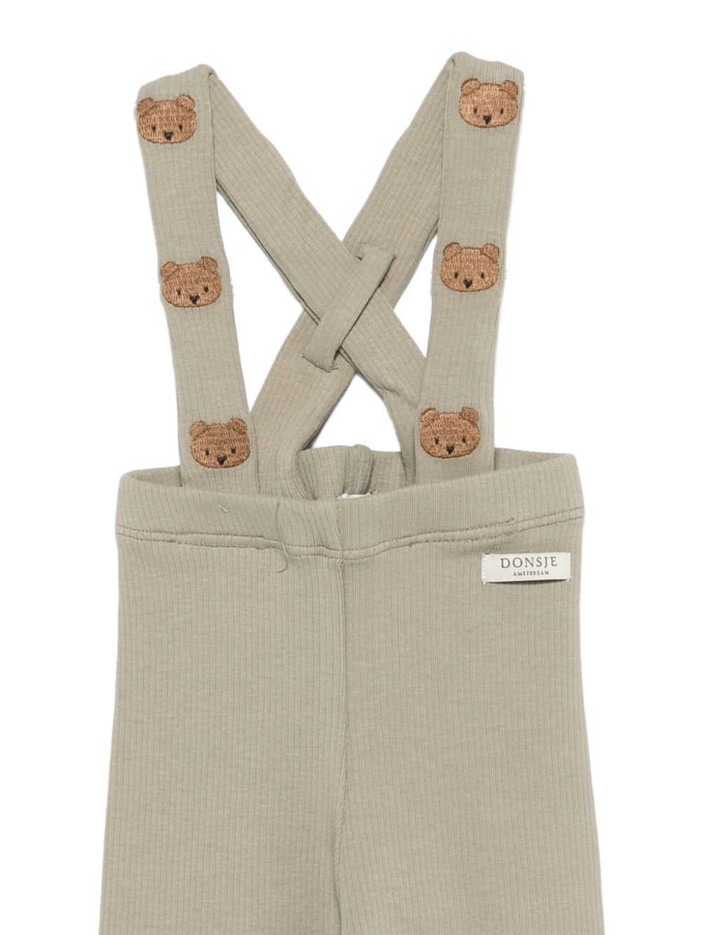 Salopette per neonato Donsje Kids beige con ricamo orsetti 3050501 00016 DONSJE KIDS