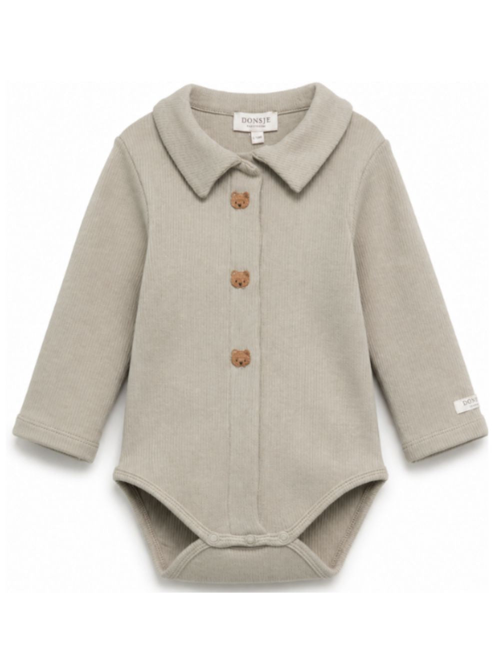 Tutina per neonati Donsje Kids beige con ricami orsetti 3051301 00016 DONSJE KIDS