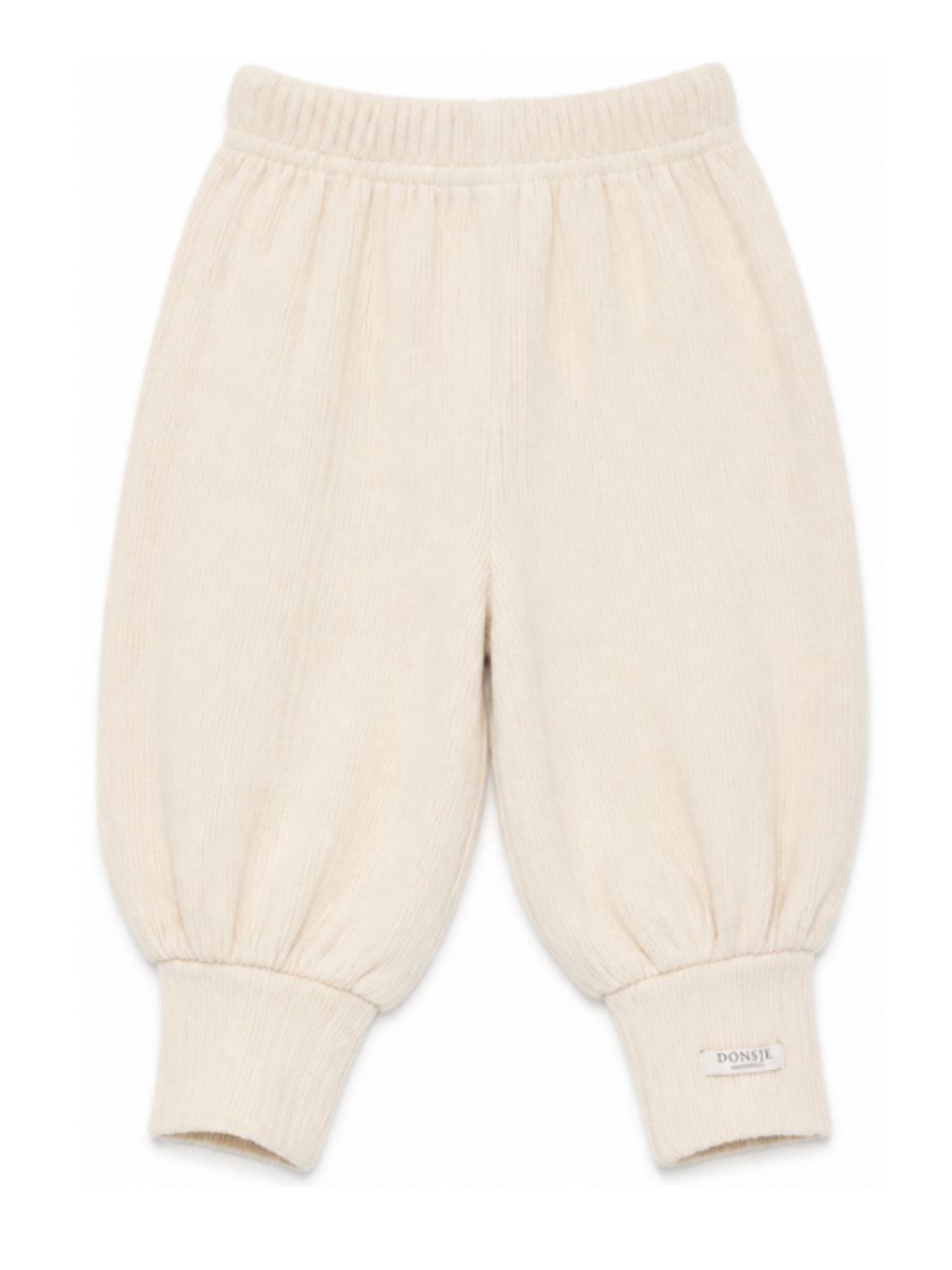 Pantaloni per neonata Donsje Kids bianchi con lavorazione in maglia a coste 3052000 00133 DONSJE KIDS