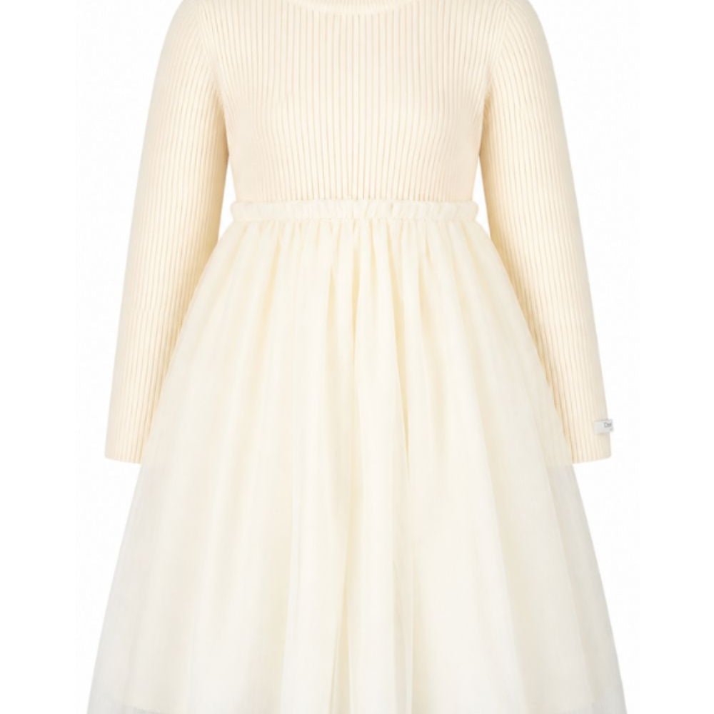 Abito per bambina Donsje Kids bianco con trama a coste 4043900 00009 DONSJE KIDS