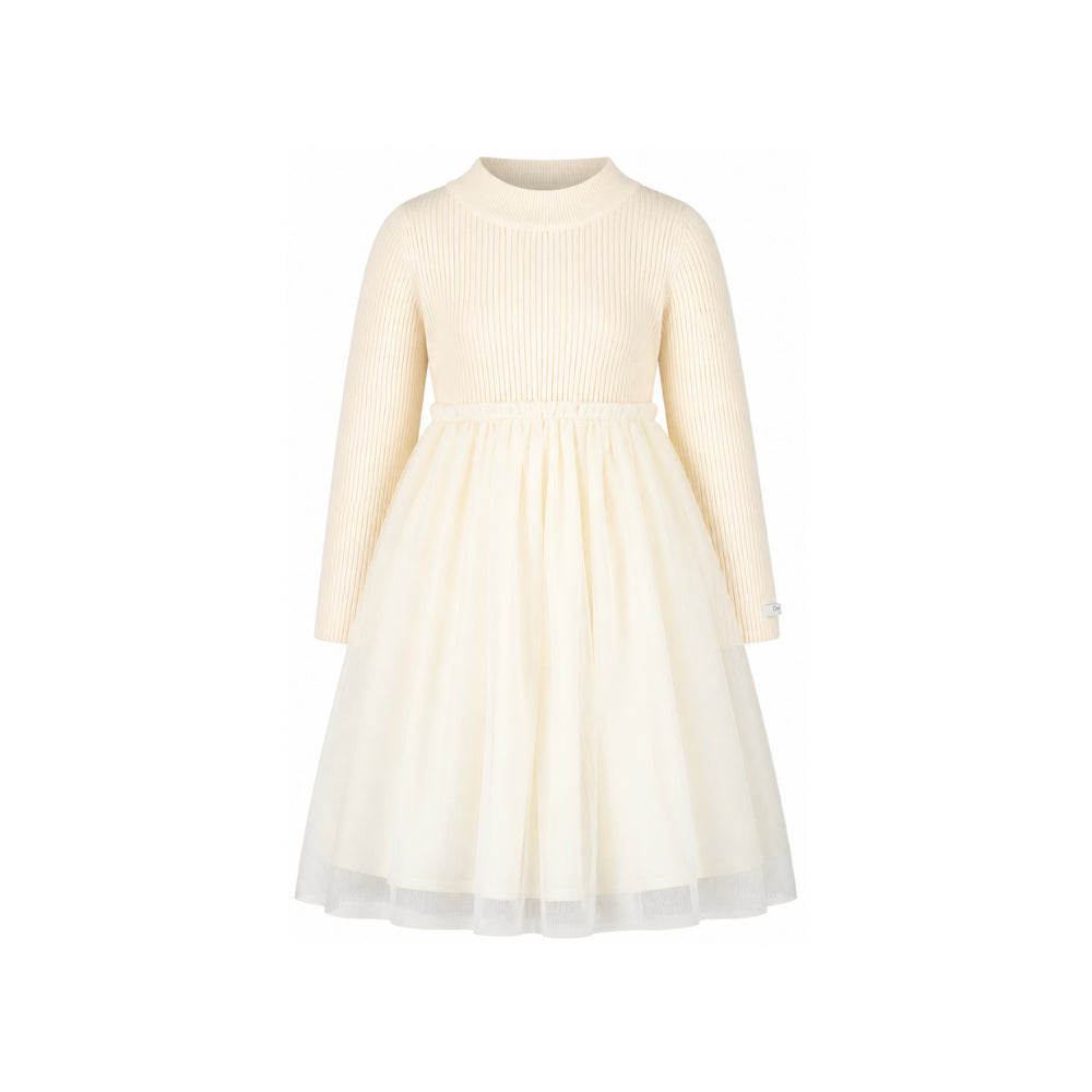 Abito per bambina Donsje Kids bianco con trama a coste 4043900 00009 DONSJE KIDS