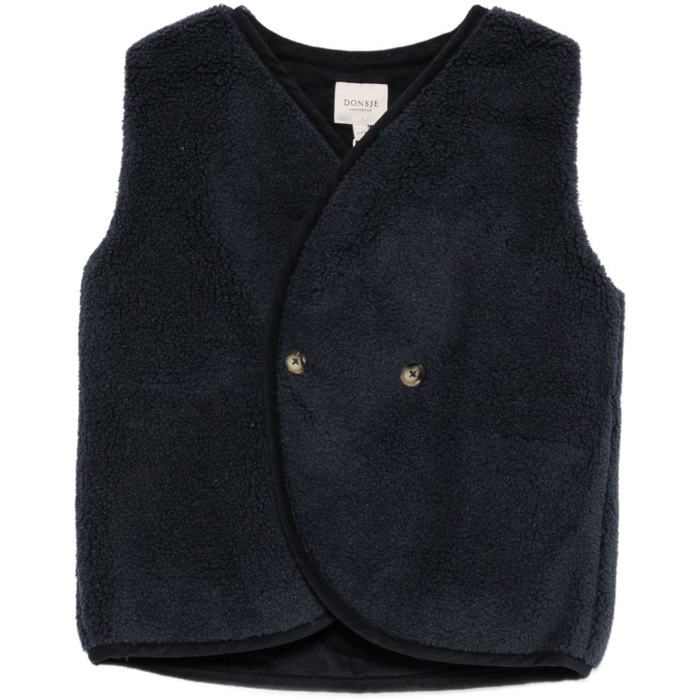 Gilet per bambino Donsje Kids blu con trama effetto pile 4044300 00027 DONSJE KIDS