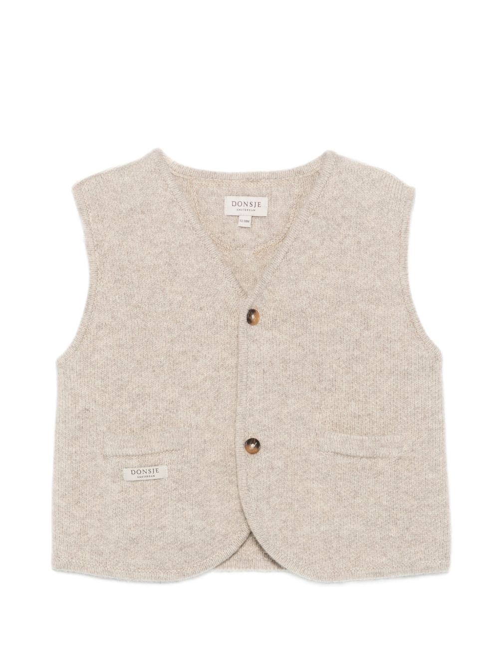 Gilet in maglia per neonati Donsje beige con scollo a V 4101400NB 00182 DONSJE KIDS