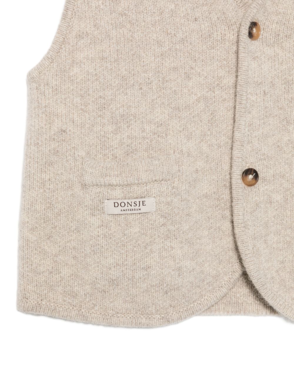 Gilet in maglia per neonati Donsje beige con scollo a V 4101400NB 00182 DONSJE KIDS