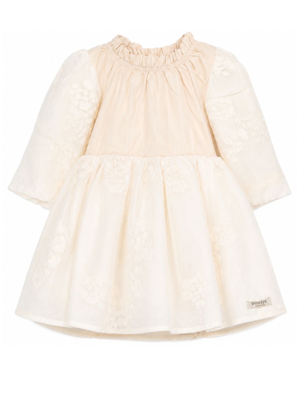 Abito per neonata Donsje Kids bianco con ricami floreali 4121400NB S0037 DONSJE KIDS