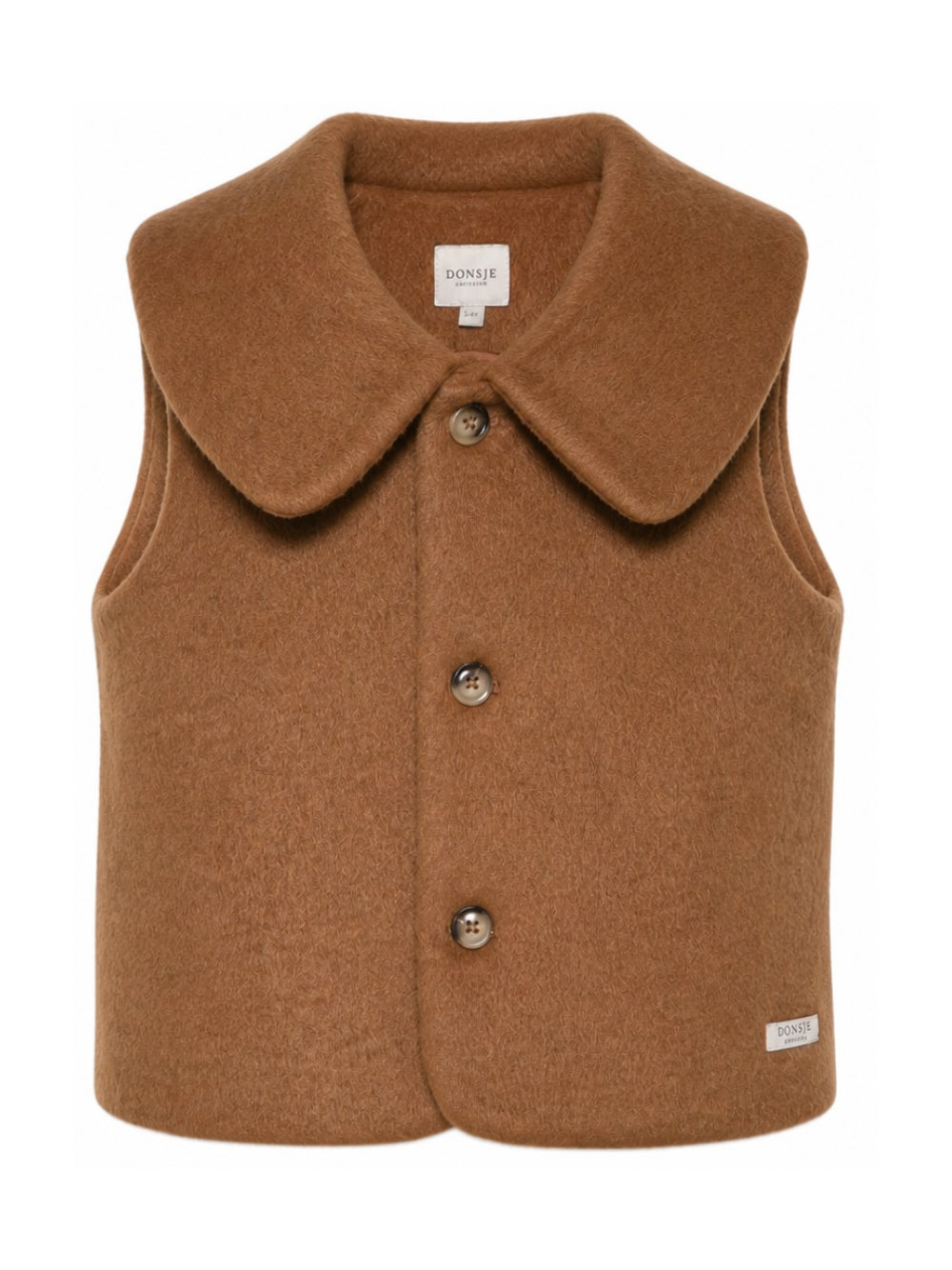Gilet per bambina Donsje Kids marrone con collo oversize 4123000 00035 DONSJE KIDS