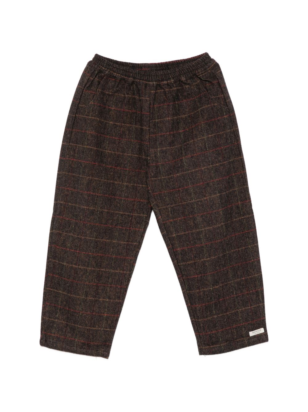 Pantaloni per bambino Donsje Kids marroni con trama in tweed 4124000 S0049 DONSJE KIDS